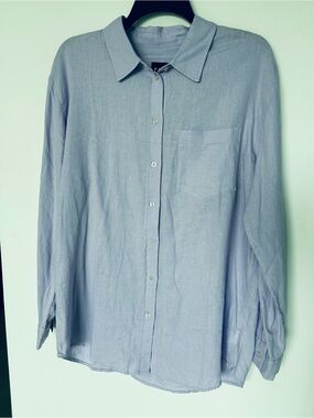 GAP Linen blend Button-Up Shirt Lavender size medium NWT